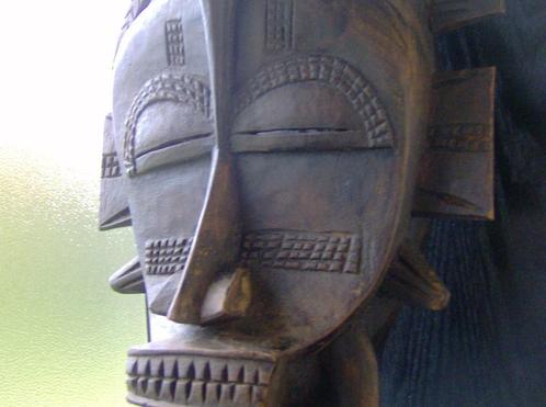 SENUFO Afrikaans Vogelmasker met calao (neushoornvogel), Antiek en Kunst, Kunst | Beelden en Houtsnijwerken, Ophalen of Verzenden