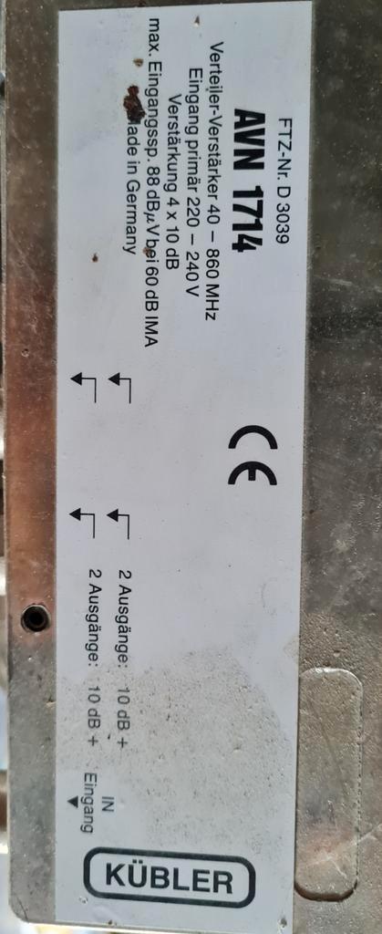 KÜBLER AVN 1714 antenneversterker, Zakelijke goederen, Overige Zakelijke goederen, Ophalen of Verzenden