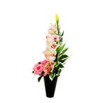 Kunstbloemstuk cymbidium open rozen orchideetak dahlia met k, Nieuw, SUNSHINE-COLOURS bv, Ophalen of Verzenden, Budingenweg 37 te 3440 Zoutleeuw