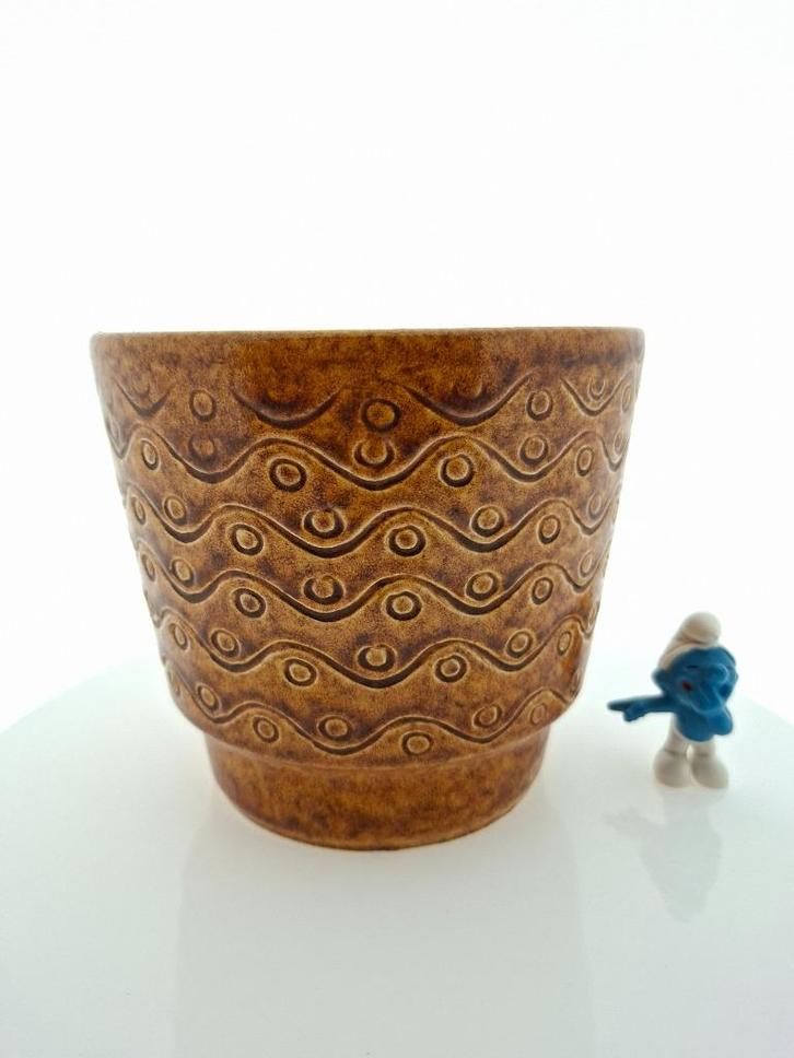 Mosterdgele vintage bloempot Fohr | 14 (medium), Antiek en Kunst, Antiek | Keramiek en Aardewerk, Ophalen of Verzenden