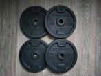 4 x 5kg Domyos halterschijven 2,8cm. (20kg) (Goede staat!), Sport en Fitness, Ophalen, Zo goed als nieuw, Benen, Halterschijven