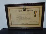 Oorkonde verzetsgroep NKB met de originele medaille., Verzamelen, Ophalen of Verzenden, Landmacht, Lintje, Medaille of Wings