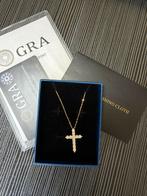 Vergulde zilveren kruis met moissanieten, Ophalen, Zo goed als nieuw, Goud, Zilver