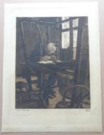 FRANCOIS PYCKE / VIEUX TISSERAND / ZW-W ETS / 61x45cm / SIG, Enlèvement ou Envoi