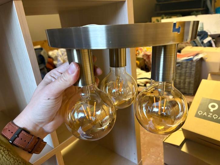 2x plafondlampen Antuc Bronze met 5 lampen extra!, Huis en Inrichting, Lampen | Wandlampen, Zo goed als nieuw, Ophalen of Verzenden