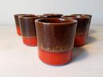 6 rode / bruine drinkbekers keramiek West-Germany vintage, Antiek en Kunst, Ophalen