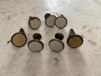 Set van 7 oude vintage deco manchetknopen collectie, Verzenden, Gebruikt, Verguld