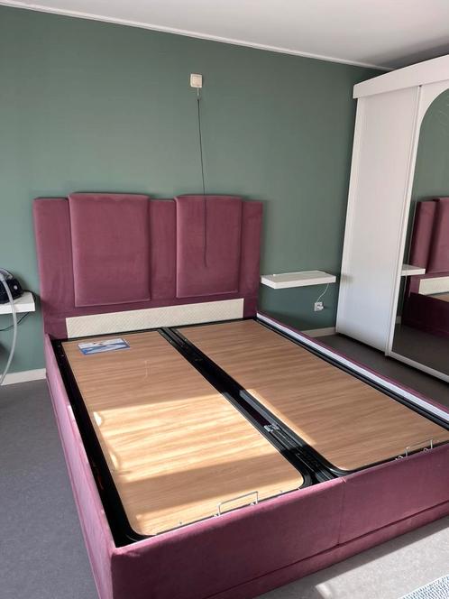 Boxspring met opbergruimte, Huis en Inrichting, Slaapkamer | Bedden, Gebruikt, Tweepersoons, 160 cm, 200 cm, Stof, Overige kleuren