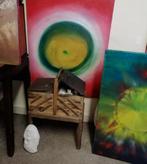 Groot Houten naaidoos met olieverftube, Antiek en Kunst, Kunst | Schilderijen | Abstract, Ophalen