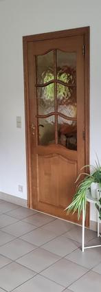 Houten binnendeur met glasdeel, Ophalen, Gebruikt, 80 tot 100 cm, Binnendeur