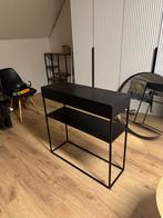 Zwarte deco tafeltje met schuif, Huis en Inrichting, Tafels | Salontafels, Ophalen, Minder dan 50 cm, Gebruikt, 50 tot 100 cm