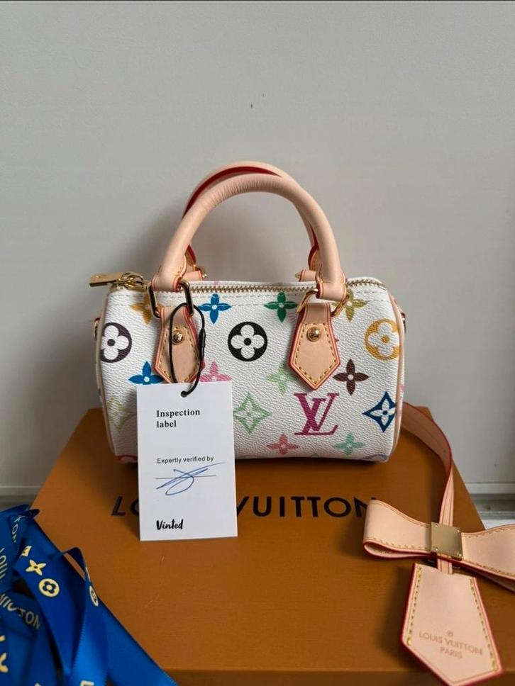 Louis Vuitton X Murakami nano speedy 2025, Handtassen en Accessoires, Tassen | Damestassen, Zo goed als nieuw, Wit, Ophalen of Verzenden