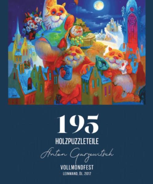 Davici Houten Puzzel - Vollmondfest - 195, Hobby en Vrije tijd, Denksport en Puzzels, Zo goed als nieuw, Legpuzzel, Minder dan 500 stukjes
