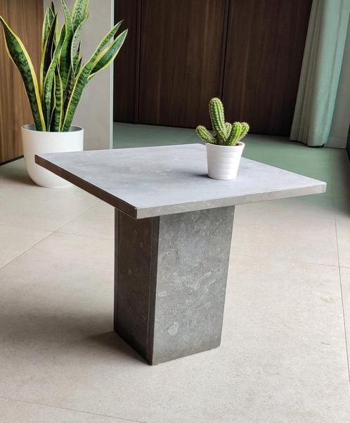 Prachtige vintage natuurstenen bijzettafel, Huis en Inrichting, Tafels | Bijzettafels, Gebruikt, Ophalen of Verzenden