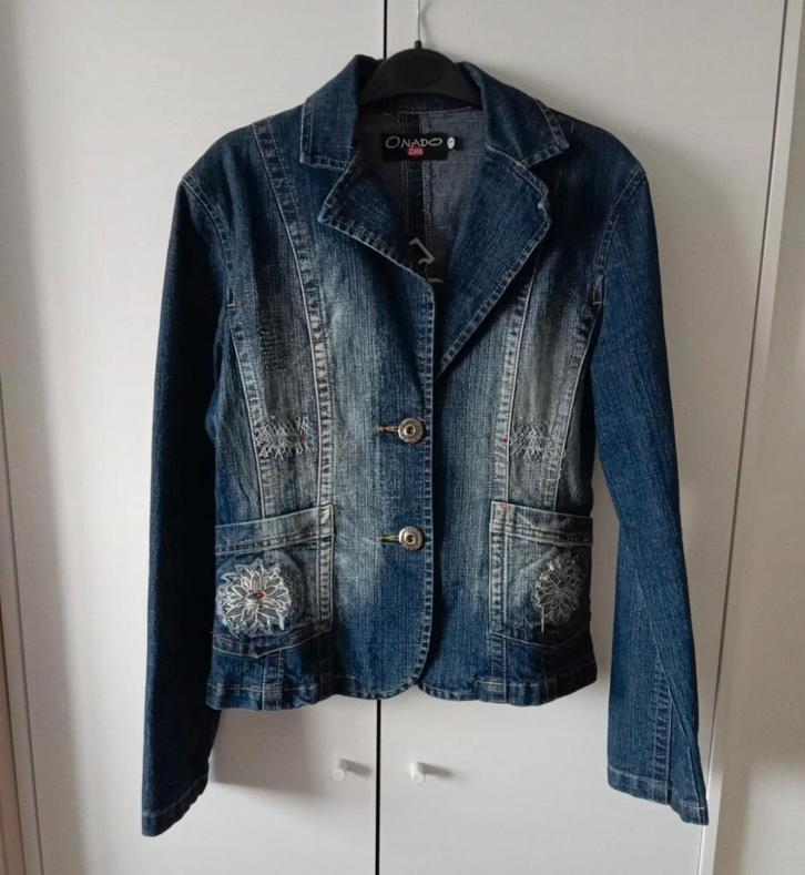 Veste en jean taille L, Kleding | Dames, Jassen | Zomer, Zo goed als nieuw, Blauw, Ophalen of Verzenden