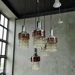 Vintage cascade hanglamp MASSIVE met 5 lichtpunten, Antiek en Kunst, Ophalen of Verzenden