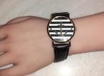 horloge dames zwart goud anker Hidzo, Handtassen en Accessoires, Horloges | Dames, Staal, Verzenden, Polshorloge, Overige materialen