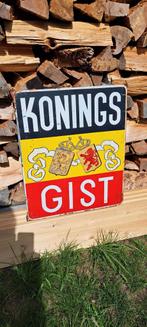 Oud reclame bord blik1957 Konings Gist bakkerij, Verzamelen, Ophalen of Verzenden, Reclamebord