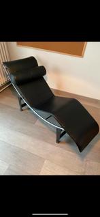 Fauteuil, leer,, ligzetel, verstelbaar , replica  corbusier, Huis en Inrichting, Ophalen, Zo goed als nieuw