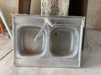 Evier inox double vasque, Ophalen, Gebruikt, 50 tot 100 cm, Minder dan 25 cm