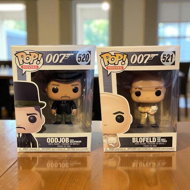 Set 2 Funko Pop-figuren James Bond 520 Oddjob 521 Blofeld, Verzamelen, Beelden en Beeldjes, Nieuw, Mens, Ophalen of Verzenden