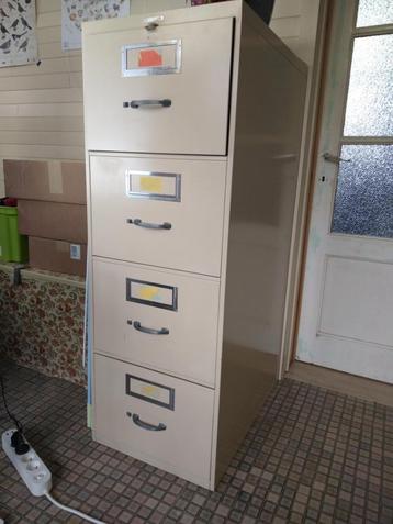 Vintage metalen dossierkast incl. hangmappen, Huis en Inrichting, Kasten | Roldeurkasten en Archiefkasten, Ophalen, Minder dan 50 cm