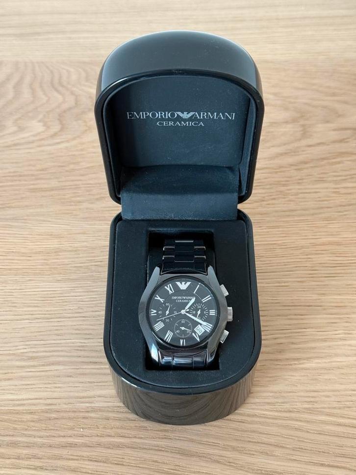 Emporio Armani Ceramica Black horloge, Handtassen en Accessoires, Horloges | Heren, Zo goed als nieuw, Polshorloge, Overige merken