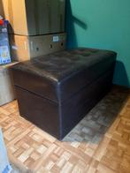 Bruine Poef / zitbank met opbergruimte, Huis en Inrichting, Zetels | Voetbanken en poefs, Ophalen, Minder dan 50 cm, 75 tot 100 cm