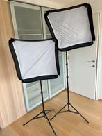 2x 60x60cm softbox met 2x statief (voor speedlite / flits), Audio, Tv en Foto, Ophalen of Verzenden, Zo goed als nieuw, Lamp of Flitsset