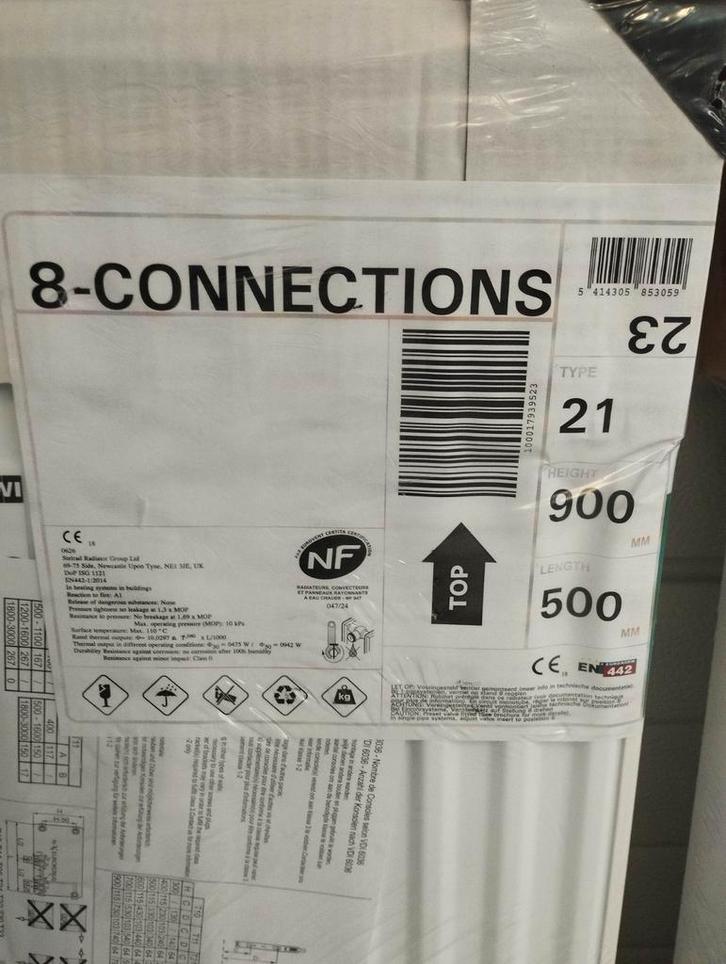 radiator type 21 H900 x B500 942w nieuw, Doe-het-zelf en Bouw, Verwarming en Radiatoren, Nieuw, Radiator, 500 tot 800 watt, 80 cm of meer