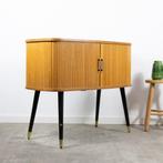 Prachtig vintage bijzetkastje ( roldeur), Ophalen of Verzenden, Gebruikt, Eikenhout, Vintage