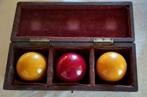 3 carambolle / biljart ballen in mooie houten doos, Verzenden