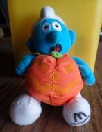 Pluchen smurf met Halloween pompoen, Ophalen of Verzenden, Nieuw, Poppetje, Figuurtje of Knuffel