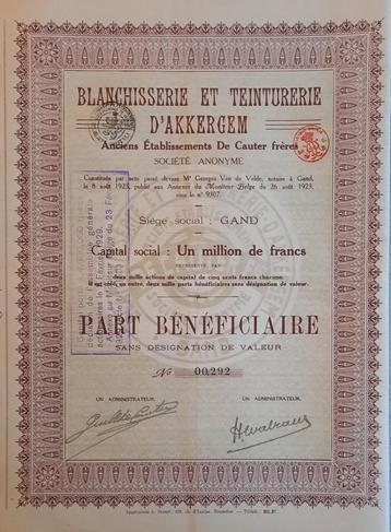 Blanchisserie et Teinturerie d'Akkergem  - Gand -  1923 beschikbaar voor biedingen