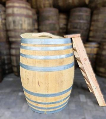 Eiken wijnvat 400L - Dompelbad - Ijsbad - Met trapje - zitje beschikbaar voor biedingen