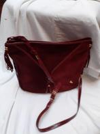 Italiaanse bordeaux daim handtas merk "Fannybag", Ophalen of Verzenden, Gebruikt, Handtas