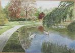 Aquarel L. Boschmans - Vrijbroekpark Mechelen Kleine Vijver, Enlèvement ou Envoi