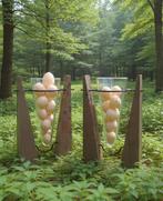 Mooie houten houders met vaas van het merk Serax, Huis en Inrichting, Overige materialen, Overige kleuren, 50 tot 75 cm, Nieuw