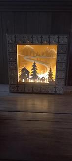 Houten adventskalender met licht, Huis en Inrichting, Woonaccessoires | Kransen, Ophalen of Verzenden, Nieuw