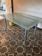 Keukentafel 150x90 cm blad in melkglas, Huis en Inrichting, Tafels | Eettafels, Ophalen of Verzenden, Zo goed als nieuw