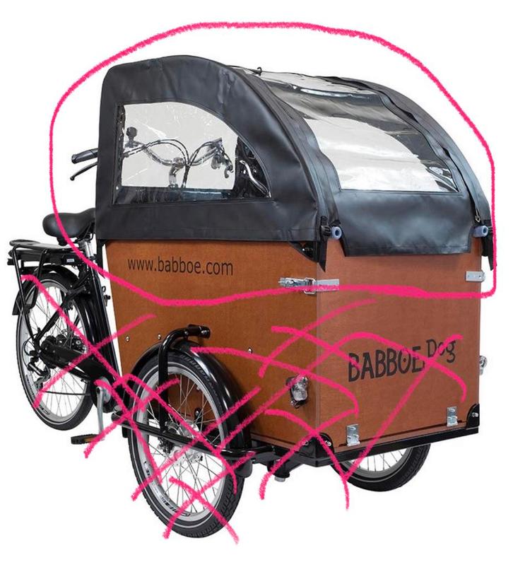 Babboe regentent zwart Dog, Dog-E (zonder bakfiets), Fietsen en Brommers, Fietsen | Bakfietsen, Nieuw, Overige merken, Ophalen