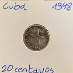 20 CENTAVOS CUBA ZILVER, Ophalen of Verzenden, Zilver
