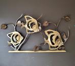 ✔️ Wandsculptuur van messing en koper uit de jaren 70, Verzenden, Brons