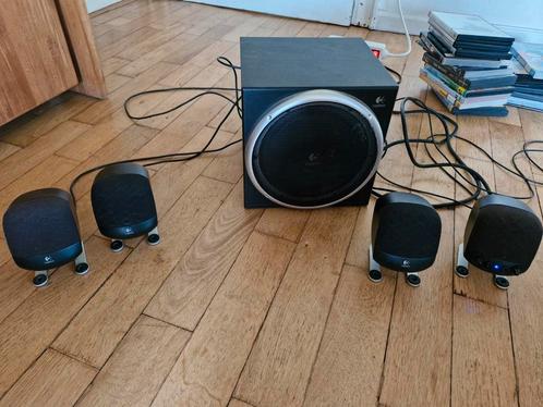 Logitech subwoofer + boxen (Z540, 4.1 surround sound speaker, Computers en Software, Pc speakers, Gebruikt, Ophalen of Verzenden