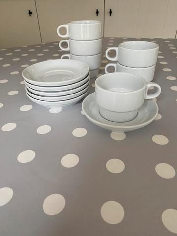Nieuw Tc100 Thomas hotelporselein 6 tassen en 6 ondertussen, Neuf, Uni, Enlèvement ou Envoi, Porcelaine