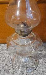 Grote volledig glazen petroleumlamp, Ophalen of Verzenden