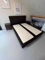 2 persoonsbed boxspring, Ophalen, Gebruikt, Bruin, Tweepersoons