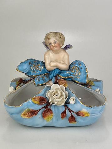 Corbeille à fleurs ancienne en porcelaine Possneck rare