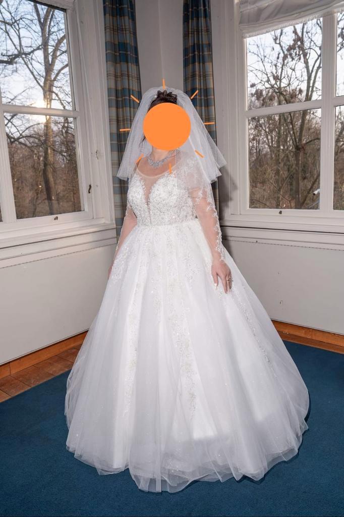 Prachtige trouwjurk- Nieuwstaat, Kleding | Dames, Trouwkleding en Trouwaccessoires, Zo goed als nieuw, Trouwjurk, Wit, Ophalen of Verzenden