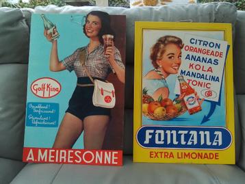2 vintage reclameborden 1958
